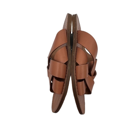 Madewell Boardwalk Brown Leather Woven Slide Slip On Sandals Size 7 Women's - Picture 7 of 10